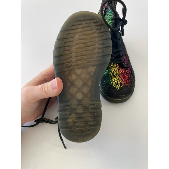 Rainbow Metallic Suede Leather Side‎ Zip Lace Up 1460 Dr. Martens Size Toddler 9 - Picture 4 of 5